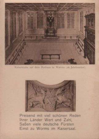 Worms - Kaiserstube auf dem Rathaus - ca. 1935 Worms - Kaiserstube auf dem Rathaus - ca. 1935