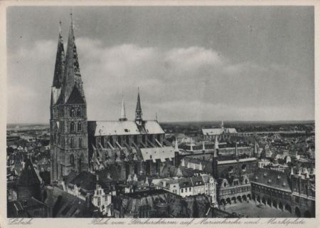 Lübeck - Blick vom Petrikirchturm - ca. 1955 Lübeck - Blick vom Petrikirchturm - ca. 1955
