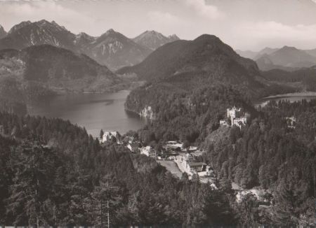 Schwangau, Hohenschwangau - mit Schwansee - 1961 Schwangau, Hohenschwangau - mit Schwansee - 1961