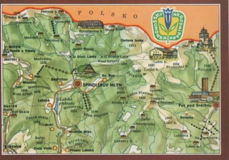 Spindlerov Mlyn - Tschechien - Umgebungskarte Spindlerov Mlyn - Tschechien - Umgebungskarte