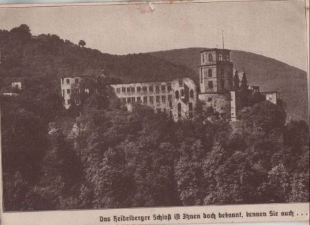 Heidelberg - Schloss, Werbeklappkarte - ca. 1950 Heidelberg - Schloss, Werbeklappkarte - ca. 1950