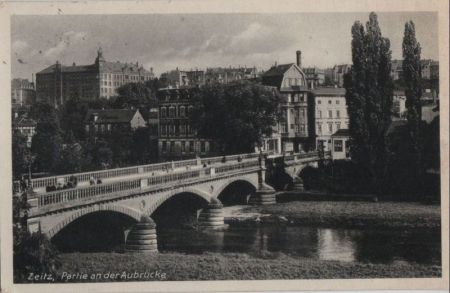 Zeitz - Partie an der Aubrücke - 1938 Zeitz - Partie an der Aubrücke - 1938
