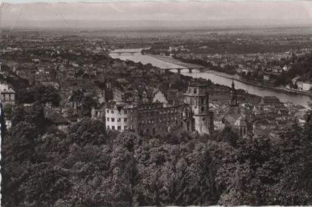 Heidelberg - Blick vom Rindenhäuschen - 1958 Heidelberg - Blick vom Rindenhäuschen - 1958