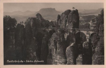 Sächsische Schweiz - Basteibrücke - 1954 Sächsische Schweiz - Basteibrücke - 1954
