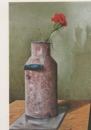 Radziwill - Blechkanne mit roter Nelke - 1982 Radziwill - Blechkanne mit roter Nelke - 1982