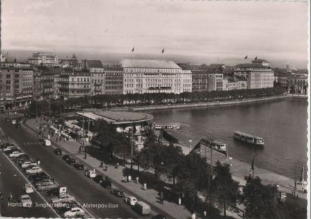 Hamburg - Jungfernstieg mit Alsterpavillon - 1963 Hamburg - Jungfernstieg mit Alsterpavillon - 1963
