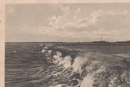 Wiek Rügen - Brandung an Hafenmole - 1935 Wiek Rügen - Brandung an Hafenmole - 1935