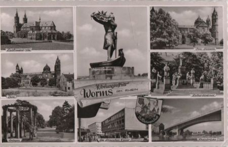 Worms - u.a. Dom, Südseite - 1957 Worms - u.a. Dom, Südseite - 1957