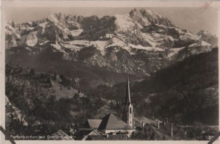 Garmisch-Partenkirchen - mit Dreitorspitze - ca. 1935 Garmisch-Partenkirchen - mit Dreitorspitze - ca. 1935
