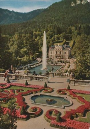Ettal, Linderhof - mit Fontäne - 1966 Ettal, Linderhof - mit Fontäne - 1966