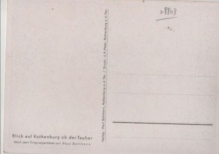 Rothenburg ob der Tauber - nach Gemälde von Paul Sollmann Rothenburg ob der Tauber - nach Gemälde von Paul Sollmann