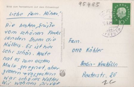 Ochsenkopf - Blick zum Fernsehturm Ochsenkopf - Blick zum Fernsehturm