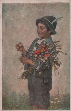 Junge mit Blumen Junge mit Blumen
