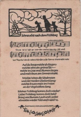 Liedkarte Sehnsucht nach dem Frühling Liedkarte Sehnsucht nach dem Frühling