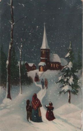 Winterbild mit Kirche Winterbild mit Kirche