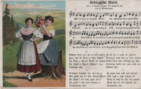 Liedkarte Gebörgische Madle Liedkarte Gebörgische Madle