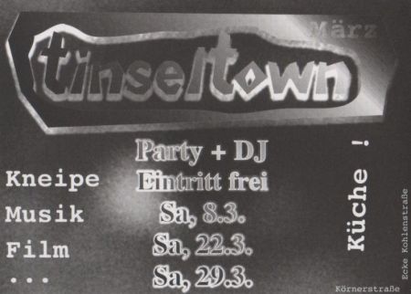 tinseltown Werbung für Kneipe tinseltown Werbung für Kneipe