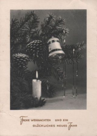 Frohe Weihnachten Kerze und Glocke Frohe Weihnachten Kerze und Glocke