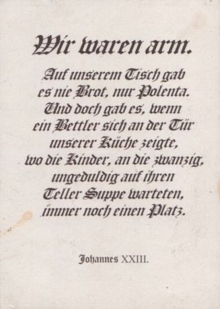 Wir waren arm Johannes XXIII. Wir waren arm Johannes XXIII.