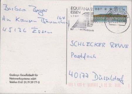 Hochhauszeichnung Werbekarte Hochhauszeichnung Werbekarte