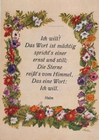 Ich will! Sinnspruch Ich will! Sinnspruch