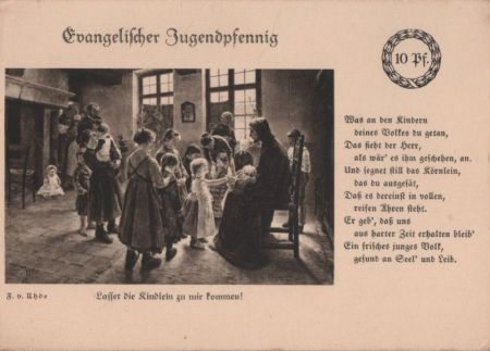 Evangelischer Jugendpfennig mit Gedicht Evangelischer Jugendpfennig mit Gedicht