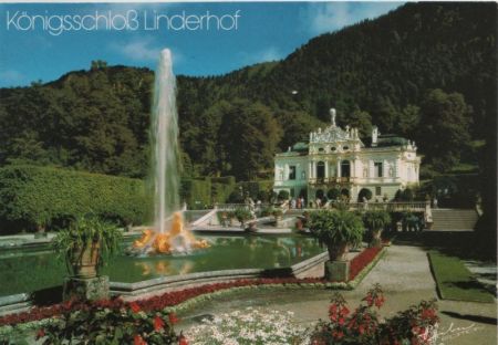 Ettal, Schloss Linderhof - mit Springbrunnen Ettal, Schloss Linderhof - mit Springbrunnen