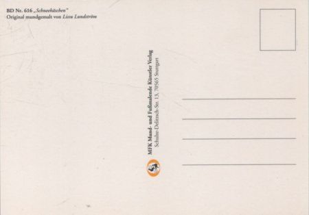 Schneehäschen mundgemalt Schneehäschen mundgemalt