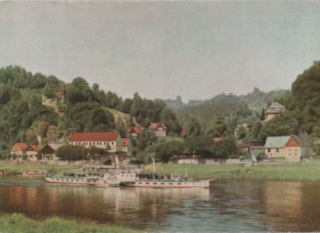 Rathen, Kurort - mit Schiff Rathen, Kurort - mit Schiff