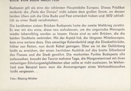 Budapest - Ungarn - Rückseite bedruckt Budapest - Ungarn - Rückseite bedruckt