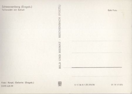 Schwarzenberg / Erzgebirge - Teilansicht mit Schloss Schwarzenberg / Erzgebirge - Teilansicht mit Schloss