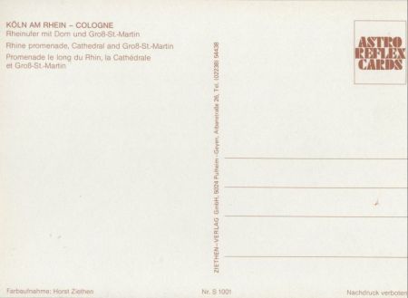 Köln - Rheinufer mit Kirchen - Glanzkarte Köln - Rheinufer mit Kirchen - Glanzkarte