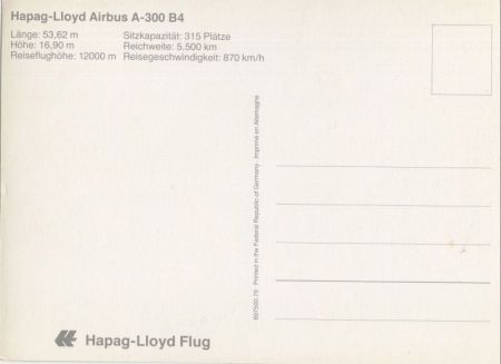 Hapag-LLoyd Airbus A-300 B4 Hapag-LLoyd Airbus A-300 B4