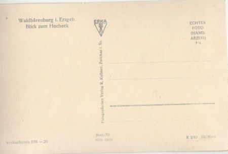 Altenberg-Waldbärenburg - Blick zum Hocheck Altenberg-Waldbärenburg - Blick zum Hocheck