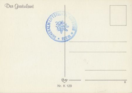 Gratulant am Fenster