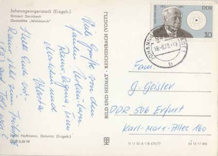 Johanngeorgenstadt - Steinbach - Gaststätte Waldesruh Johanngeorgenstadt - Steinbach - Gaststätte Waldesruh