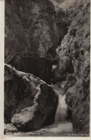 Almbachklamm - Brücke, Wasserfall Almbachklamm - Brücke, Wasserfall