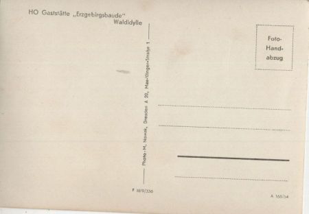 Altenberg-Waldidylle - HO-Gaststätte Erzgebirgsbaude Altenberg-Waldidylle - HO-Gaststätte Erzgebirgsbaude