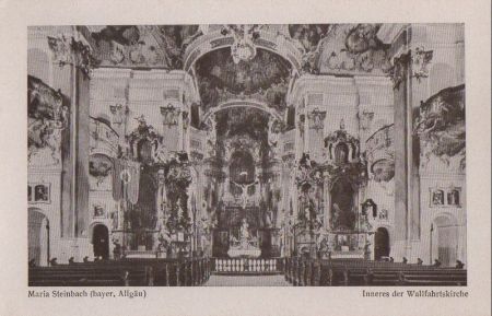 Legau-Maria Steinbach - Inneres Wallfahrtskirche - ca. 1955 Legau-Maria Steinbach - Inneres Wallfahrtskirche - ca. 1955