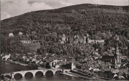Heidelberg - Blick vom Philosophenweg - 1956 Heidelberg - Blick vom Philosophenweg - 1956