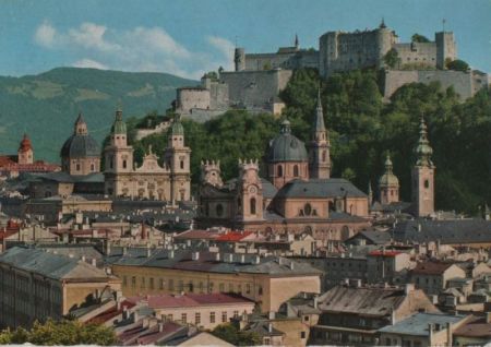 Österreich - Salzburg - Altstadt mit Hohensalzburg - 1963 Österreich - Salzburg - Altstadt mit Hohensalzburg - 1963