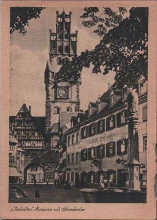 Freiburg - Oberlinden-Brunnen - ca. 1950 Freiburg - Oberlinden-Brunnen - ca. 1950