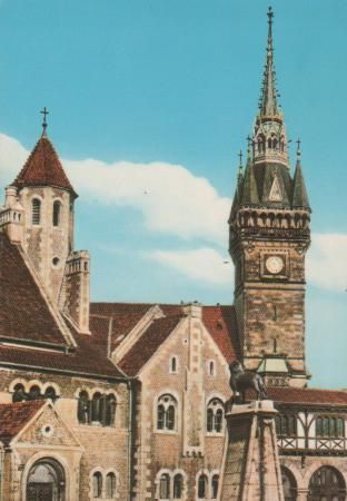 Braunschweig - Rathaus und Burglöwe - 1976 Braunschweig - Rathaus und Burglöwe - 1976
