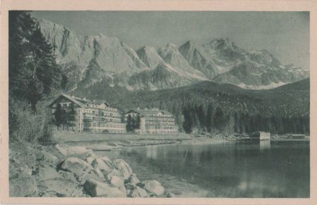 Eibsee - Hotel und Pension gegen Zugspitze - ca. 1935 Eibsee - Hotel und Pension gegen Zugspitze - ca. 1935
