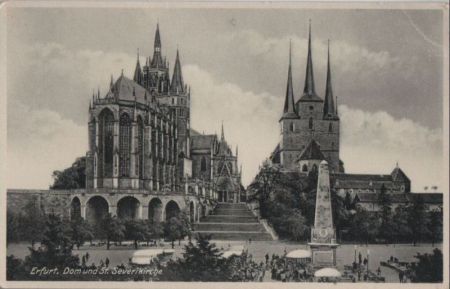 Erfurt - Dom und St. Severikirche - ca. 1955 Erfurt - Dom und St. Severikirche - ca. 1955