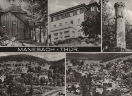 Ilmenau-Manebach - u.a. Aussichtsturm - ca. 1975 Ilmenau-Manebach - u.a. Aussichtsturm - ca. 1975