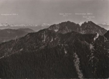 Rottach-Egern - Wallbergbahn, Blick von Bergstation - 1955 Rottach-Egern - Wallbergbahn, Blick von Bergstation - 1955