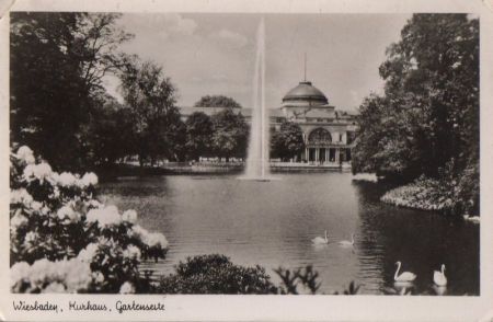 Wiesbaden - Kurhaus, Gartenseite - 1954 Wiesbaden - Kurhaus, Gartenseite - 1954