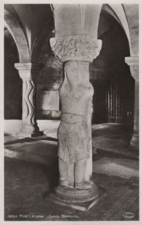 Schweden - Lund - Domkyrka, Jätten Finn i kryptan - ca. 1960 Schweden - Lund - Domkyrka, Jätten Finn i kryptan - ca. 1960