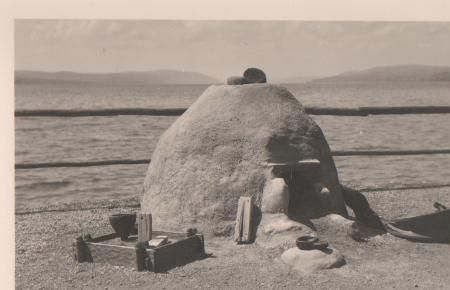 Uhldingen-Mühlhofen - Unteruhldingen - Schmelzofen im Pfahldorf - ca. 1955 Uhldingen-Mühlhofen - Unteruhldingen - Schmelzofen im Pfahldorf - ca. 1955